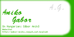 aniko gabor business card